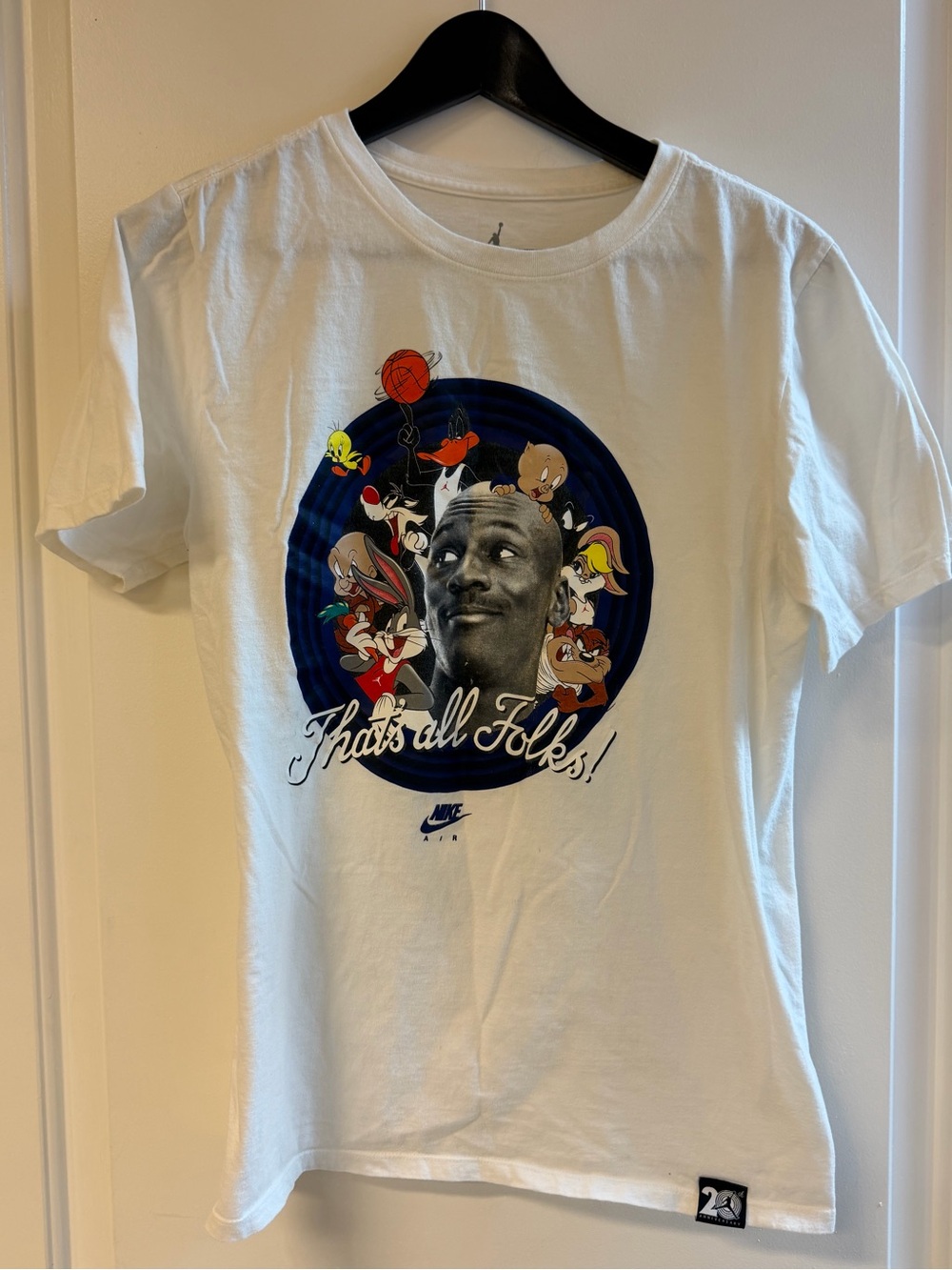 Nike Air Jordan Space Jam 20th Anniversary T-Shirt Men’s S Looney Tunes White